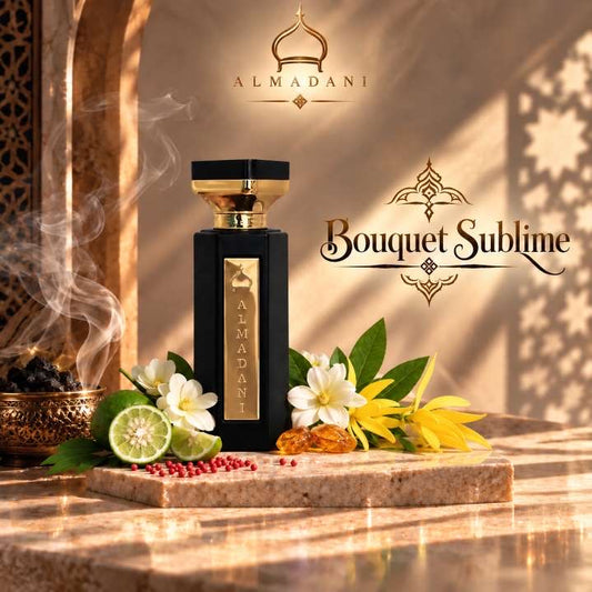 N°18 Bouquet Sublime – extrait de parfum homme floral et oriental, 50 ml, flacon noir – AL MADANI