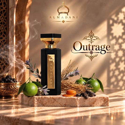 N°10 Outrage – extrait de parfum homme ambré et gourmand, 50 ml, flacon noir – AL MADANI