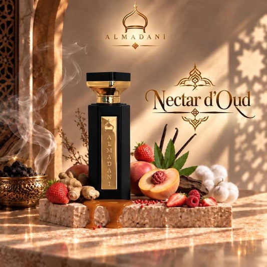 N°05 Nectar d'Oud – extrait de parfum homme gourmand et oriental, 50 ml, flacon noir – AL MADANI
