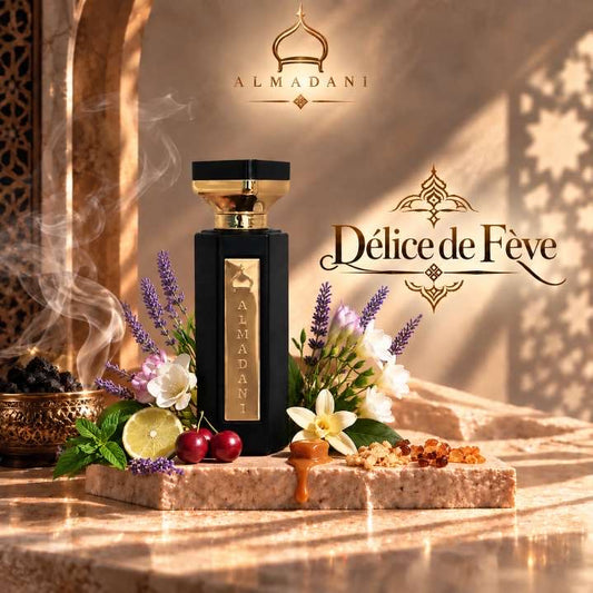 N°17 Délice de Fève – extrait de parfum homme gourmand et oriental, 50 ml, flacon noir – AL MADANI