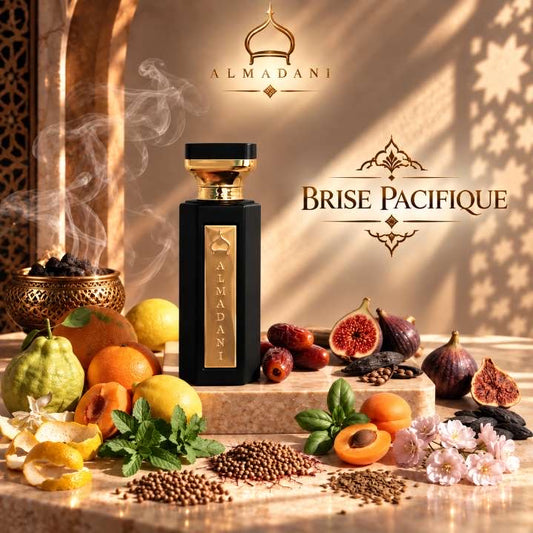 N°19 Brise Pacifique – extrait de parfum homme hespéridé et fruité, 50 ml, flacon noir – AL MADANI