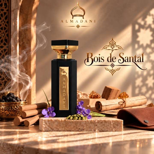 N°14 Bois de Santal – extrait de parfum homme boisé et épicé, 50 ml, flacon noir – AL MADANI