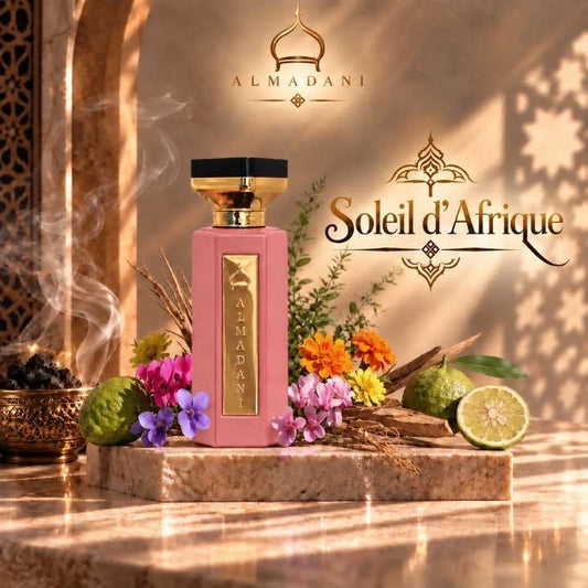 N°06 Soleil d'Afrique – extrait de parfum femme boisé et floral, 50 ml, flacon rose – AL MADANI
