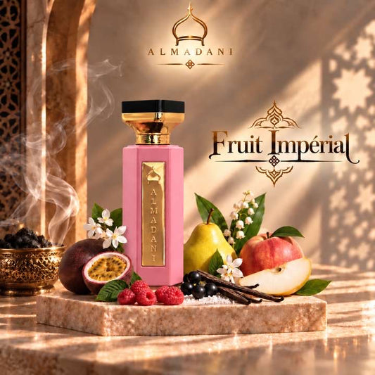 N°12 Fruit Impérial – extrait de parfum femme chypré et fruité, 50 ml, flacon rose – AL MADANI