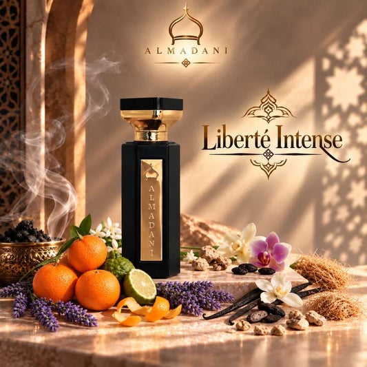 N°22 Liberté Intense – extrait de parfum homme floral et vanillé, 50 ml, flacon noir – AL MADANI